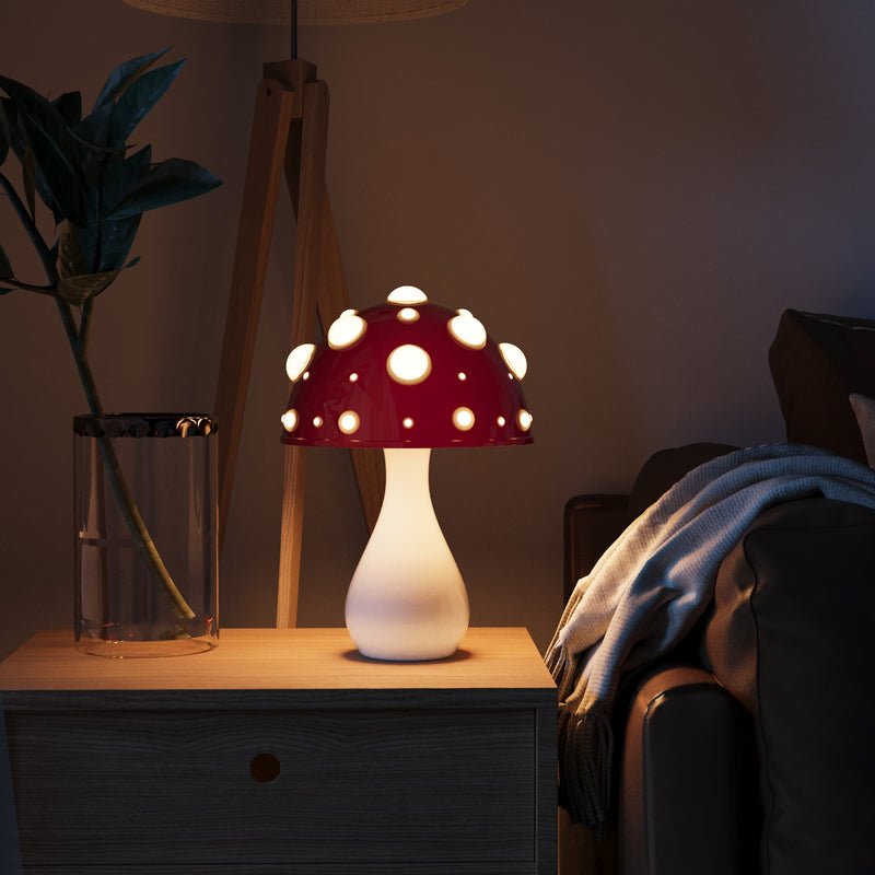 Mushroom Table Lamp LED Rechargeable Warm White Bedside Light - Image 4