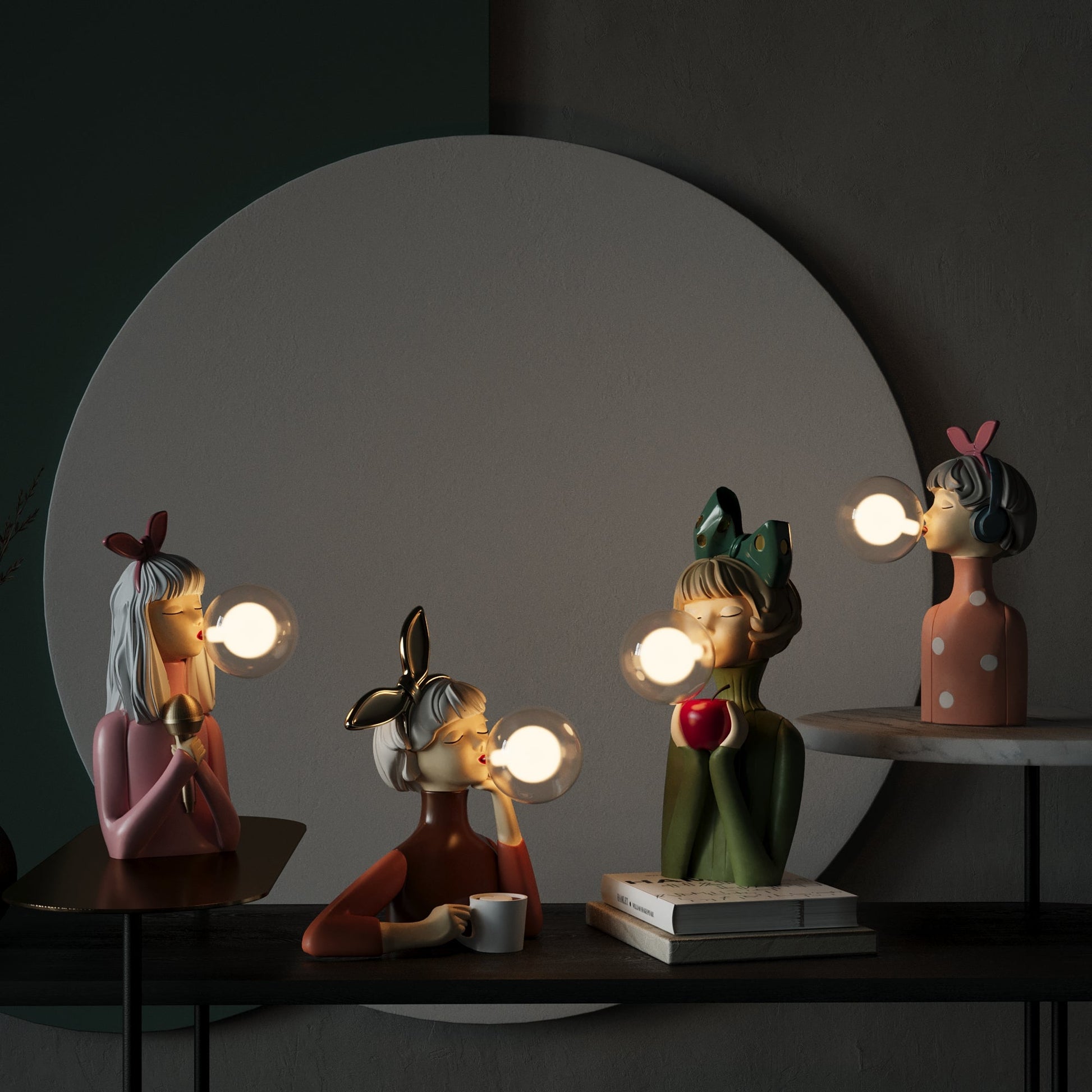 Artisan Sisters Table Lamp Elegant Handcrafted Wooden Base - Image 5