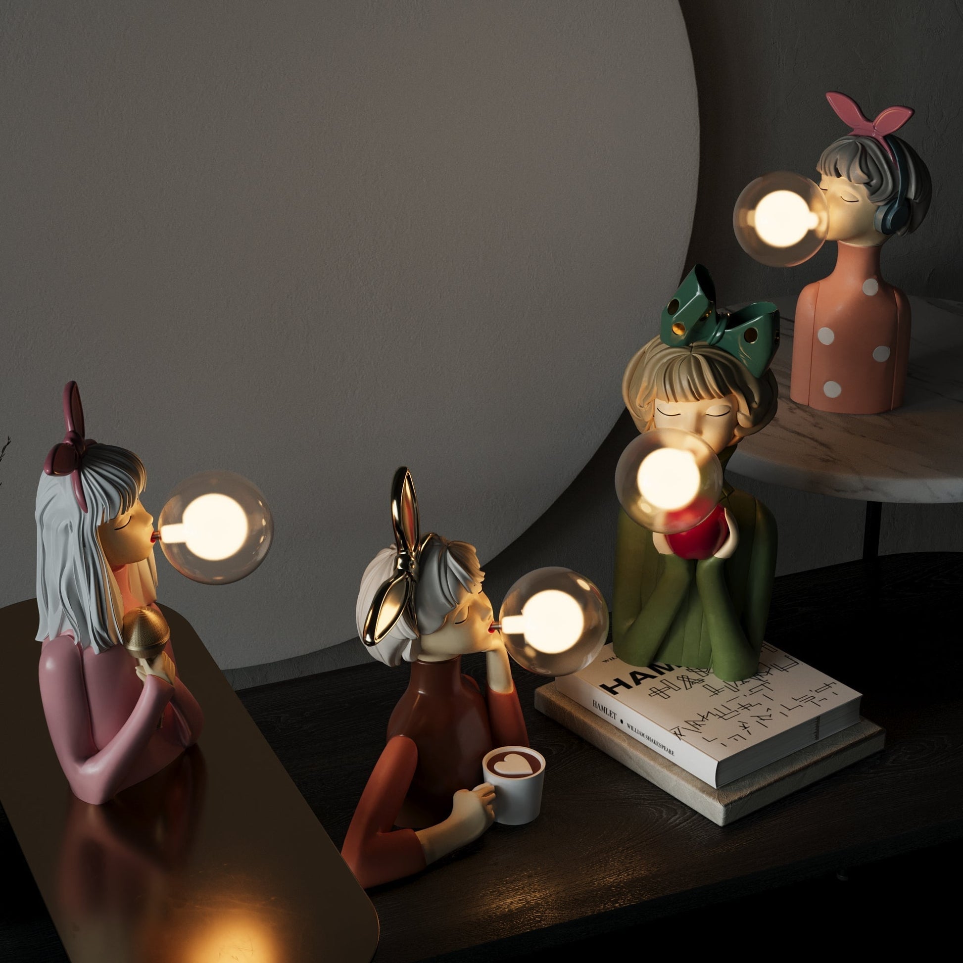 Artisan Sisters Table Lamp Elegant Handcrafted Wooden Base - Image 6