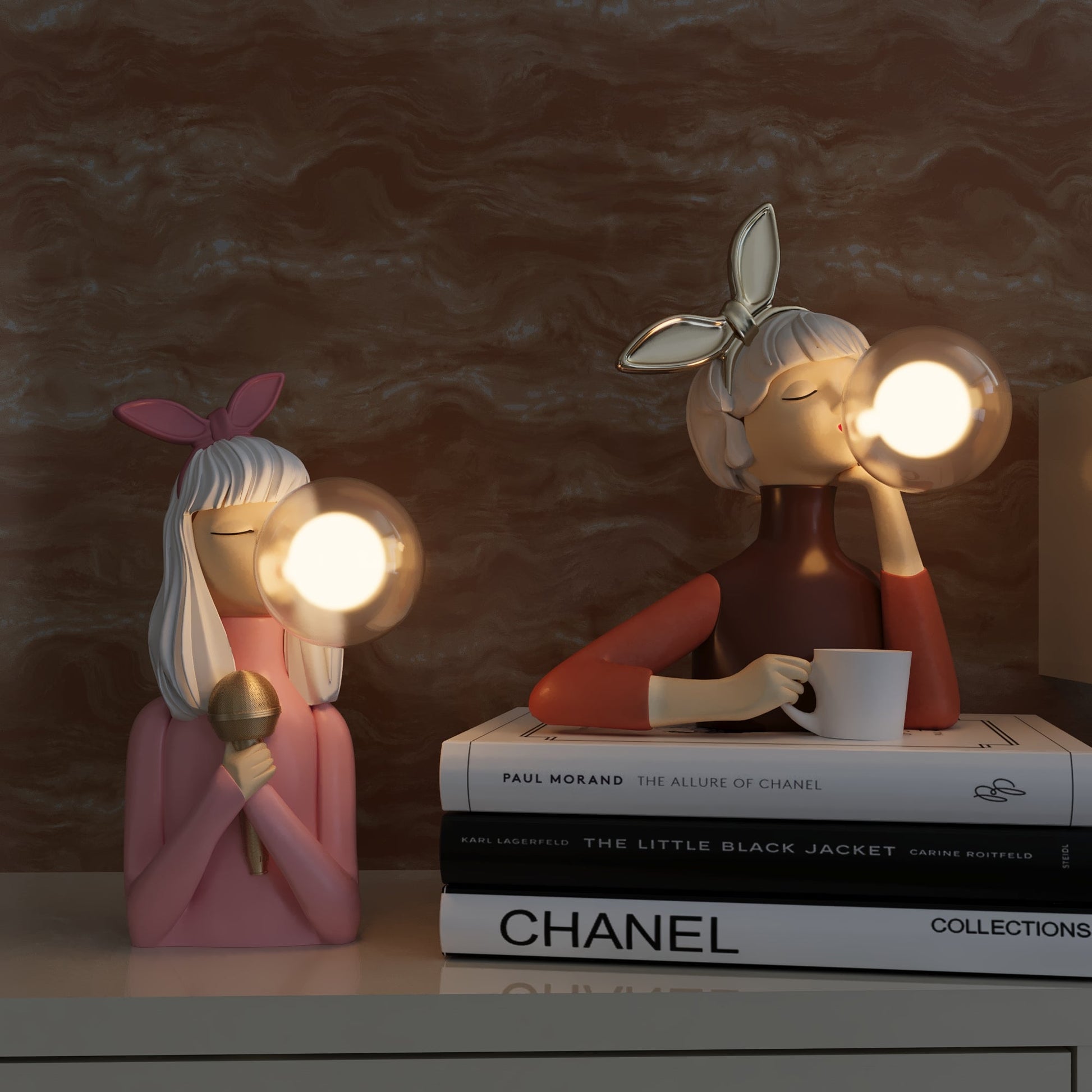 Artisan Sisters Table Lamp Elegant Handcrafted Wooden Base - Image 9
