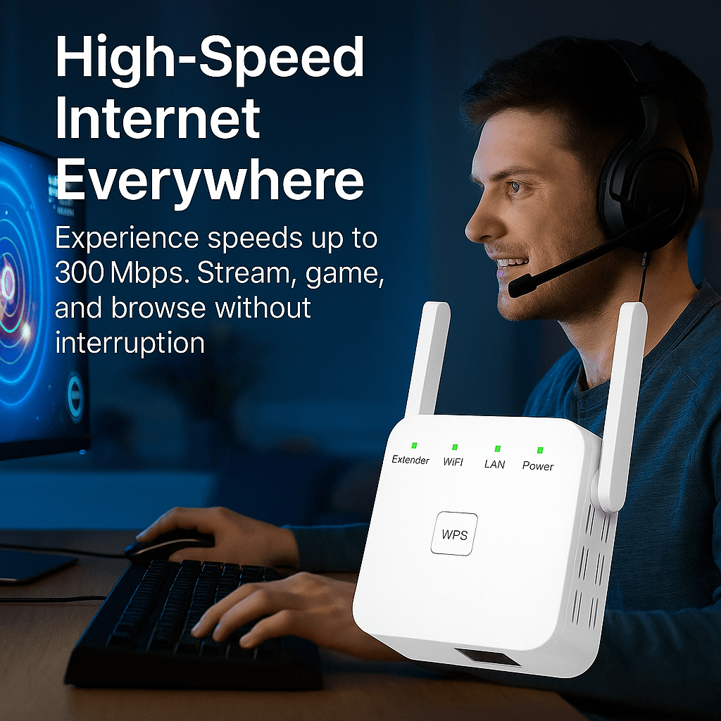 Universal Home WiFi Booster with Wide Coverage