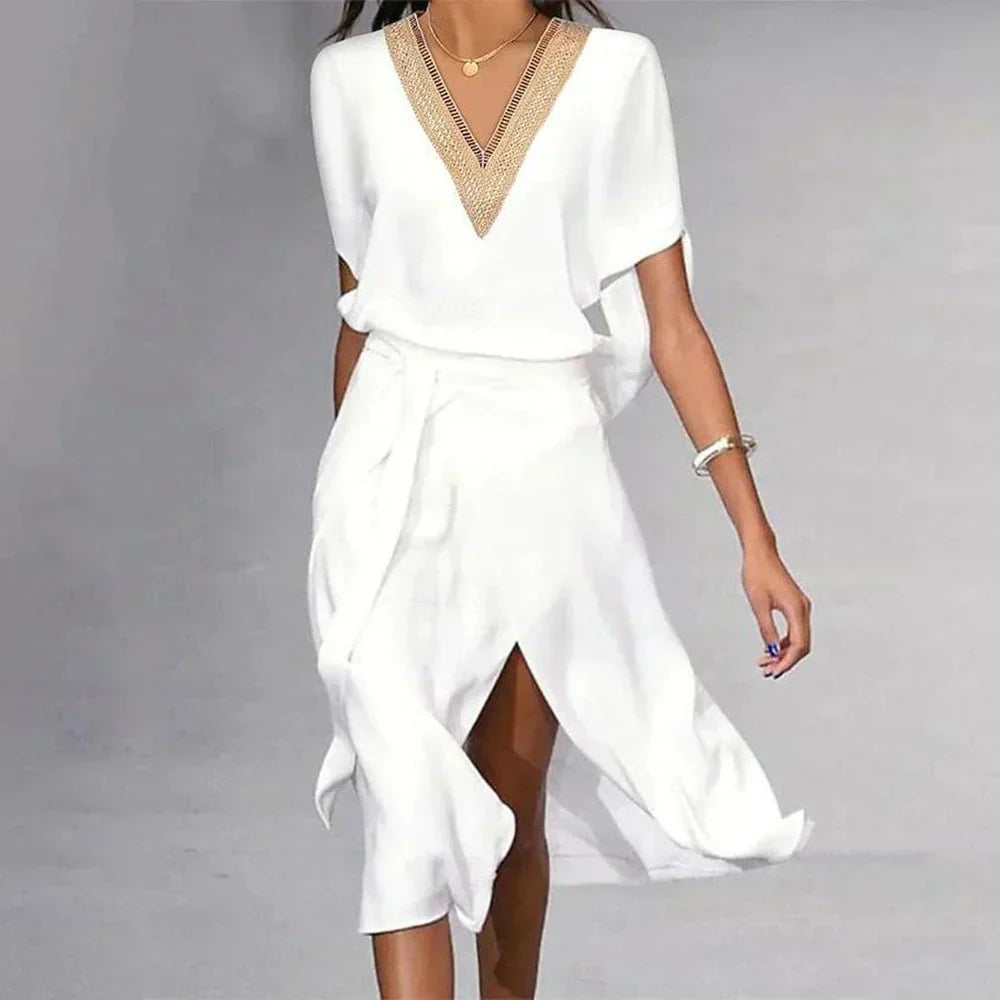Flattering V-neck Versatile Occasion Formal Dress for Women