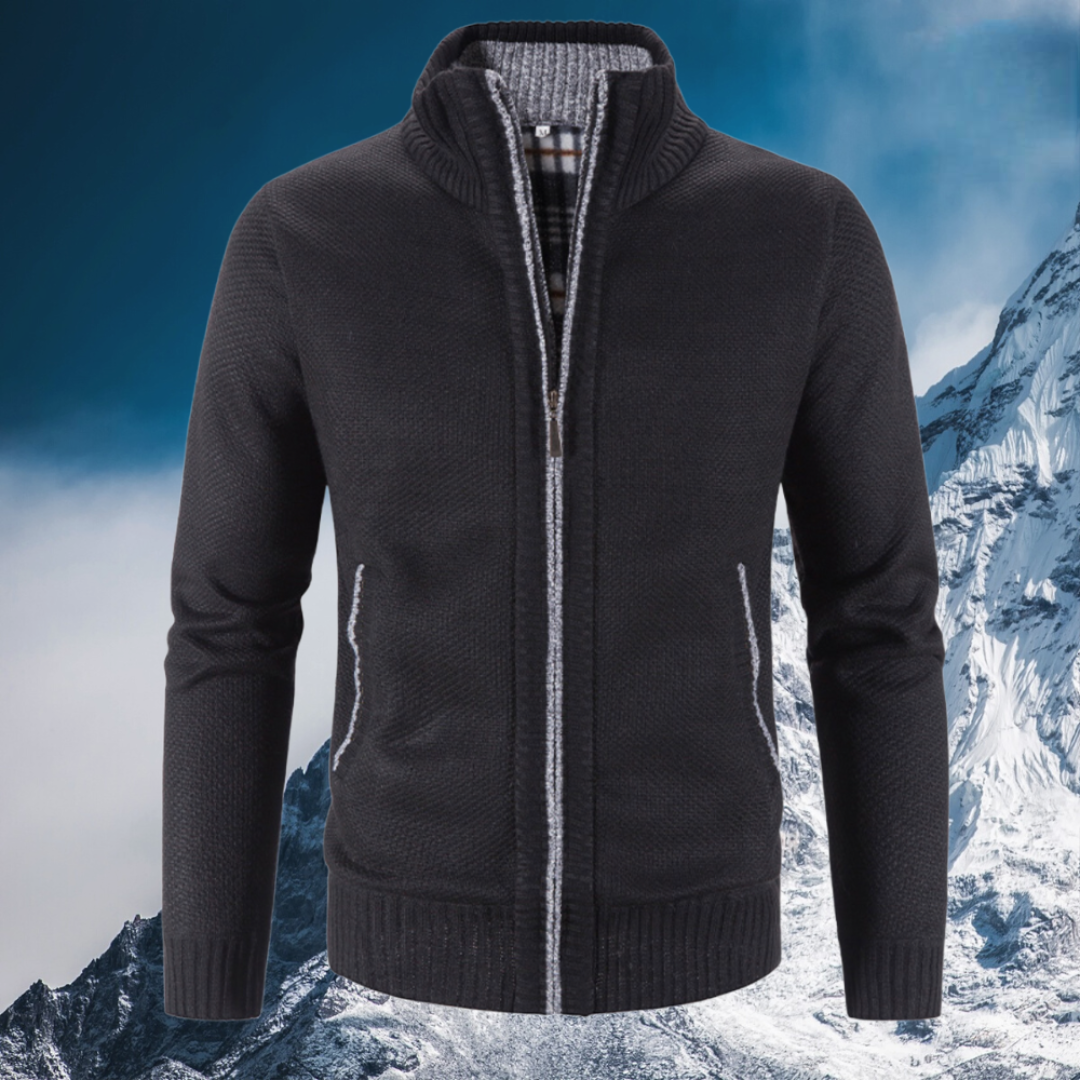 Men's Timeless Insulation Elegant Zipper Winter Cardigan - Perfect for Layering