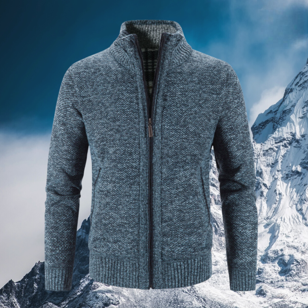 Men's Timeless Insulation Elegant Zipper Winter Cardigan - Perfect for Layering