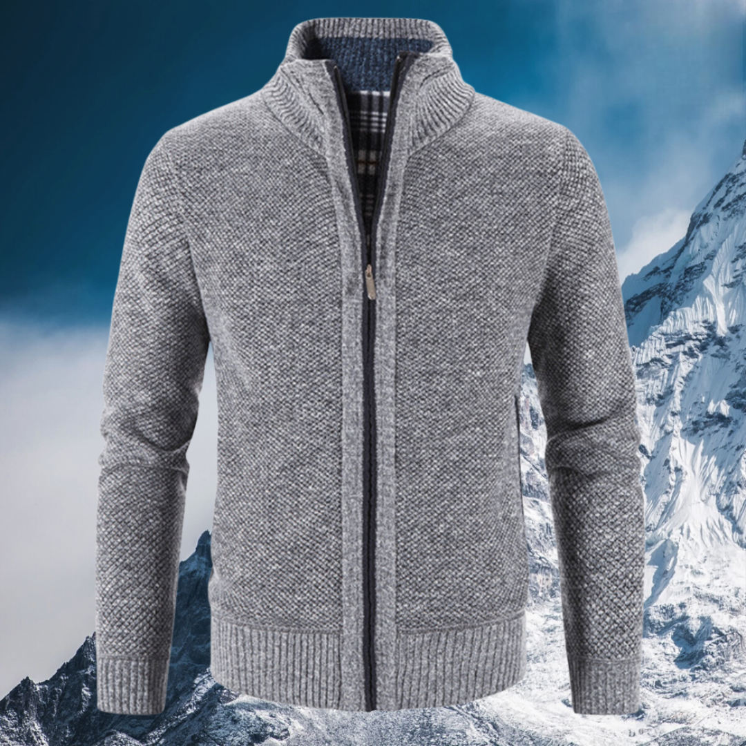 Men's Timeless Insulation Elegant Zipper Winter Cardigan - Perfect for Layering