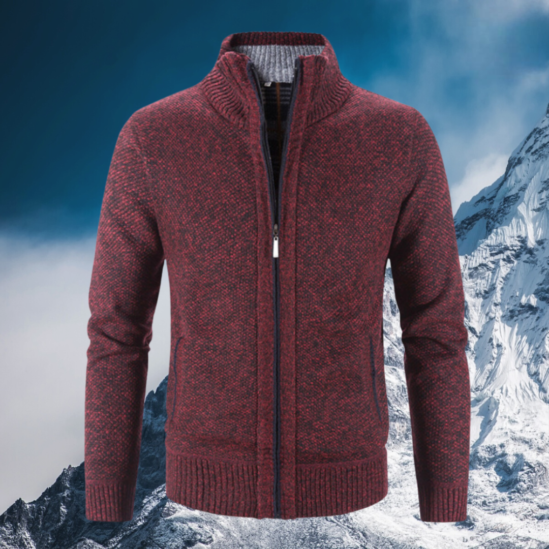 Men's Timeless Insulation Elegant Zipper Winter Cardigan - Perfect for Layering