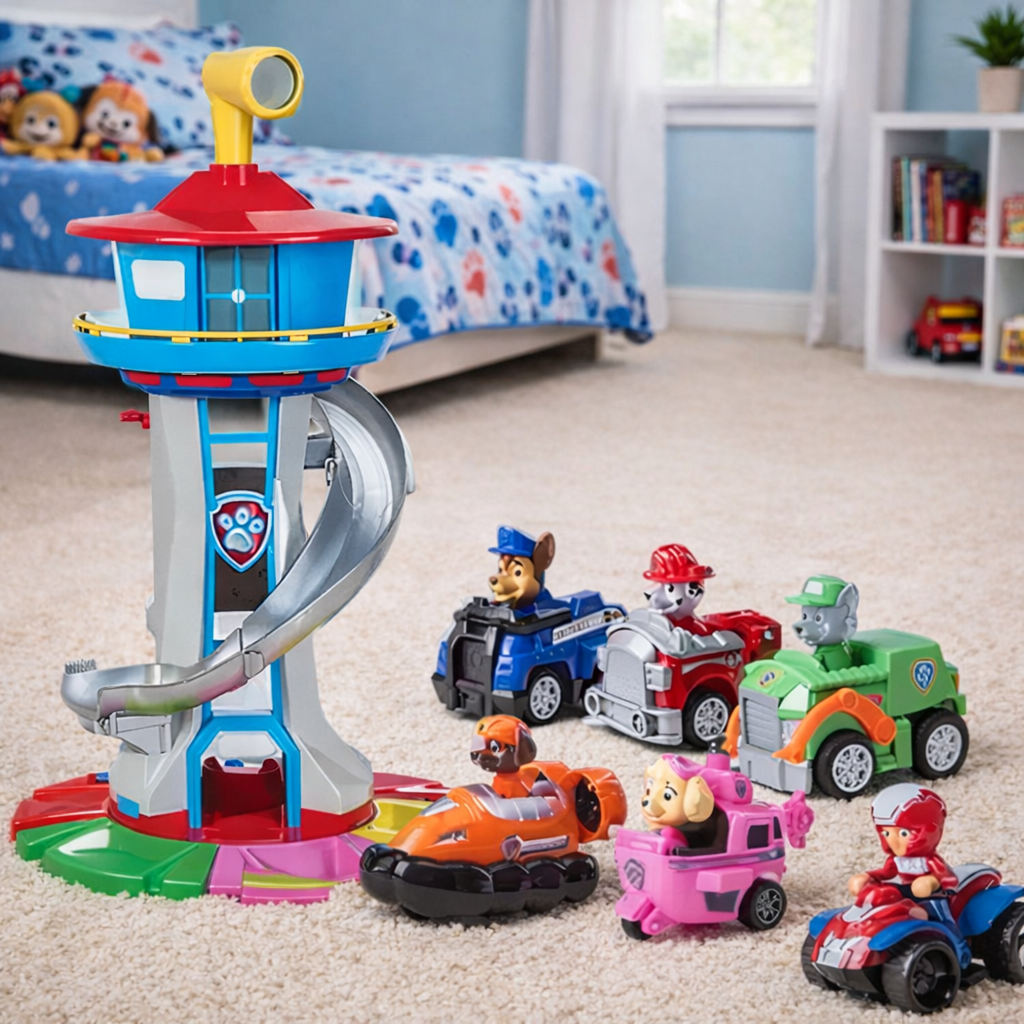 Kids Car Playset Slide Tower Ramp Track Toy Vehicles - Image 4