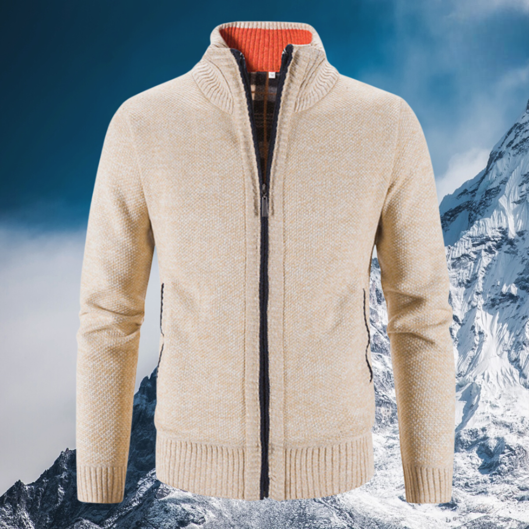 Men's Timeless Insulation Elegant Zipper Winter Cardigan - Perfect for Layering