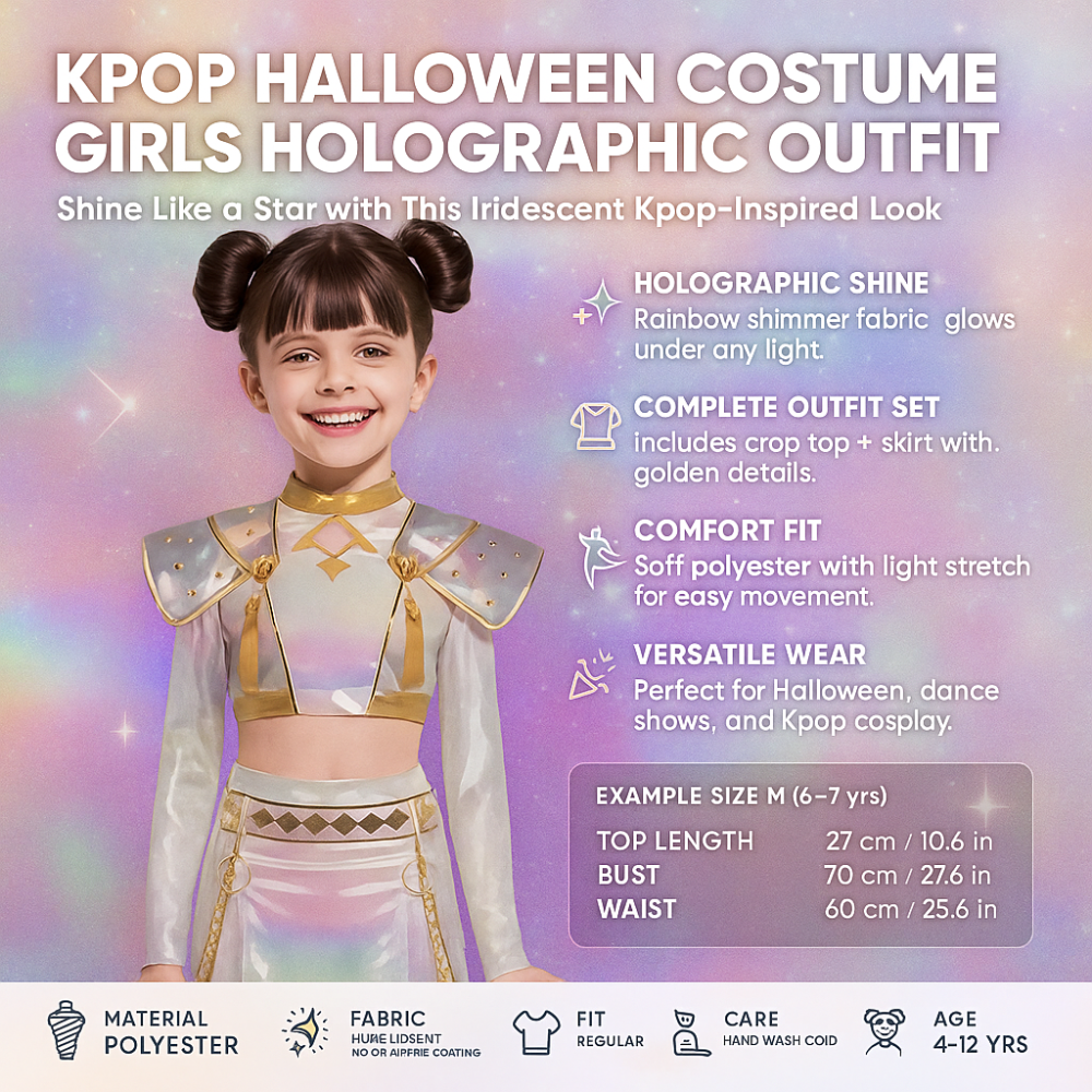 Kpop Costume Girls Holographic Outfit - Image 4