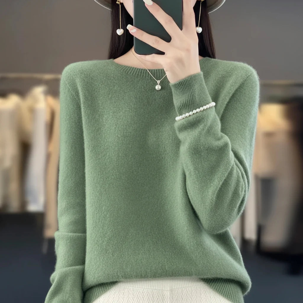 Women's Crewneck Sweater Warm Knit Pullover Soft Everyday Wear - Image 9
