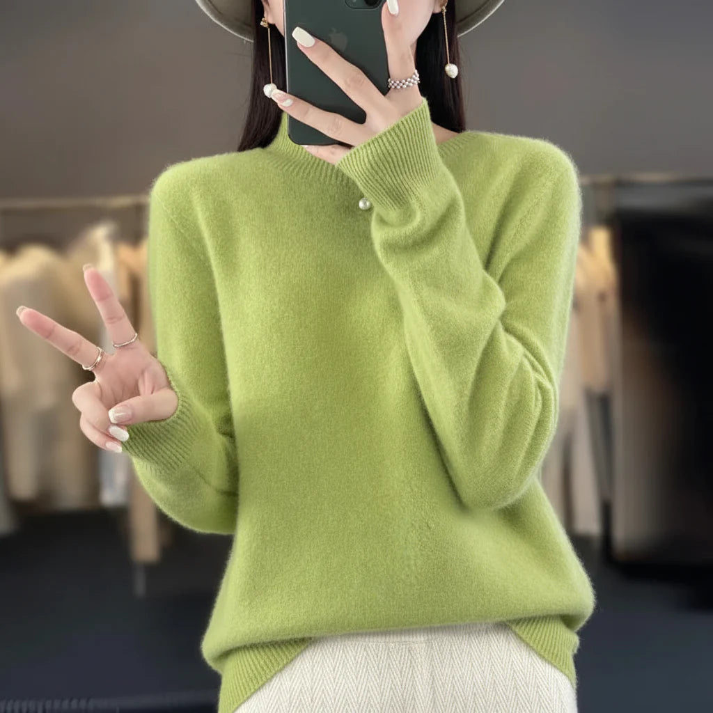 Women's Crewneck Sweater Warm Knit Pullover Soft Everyday Wear - Image 10