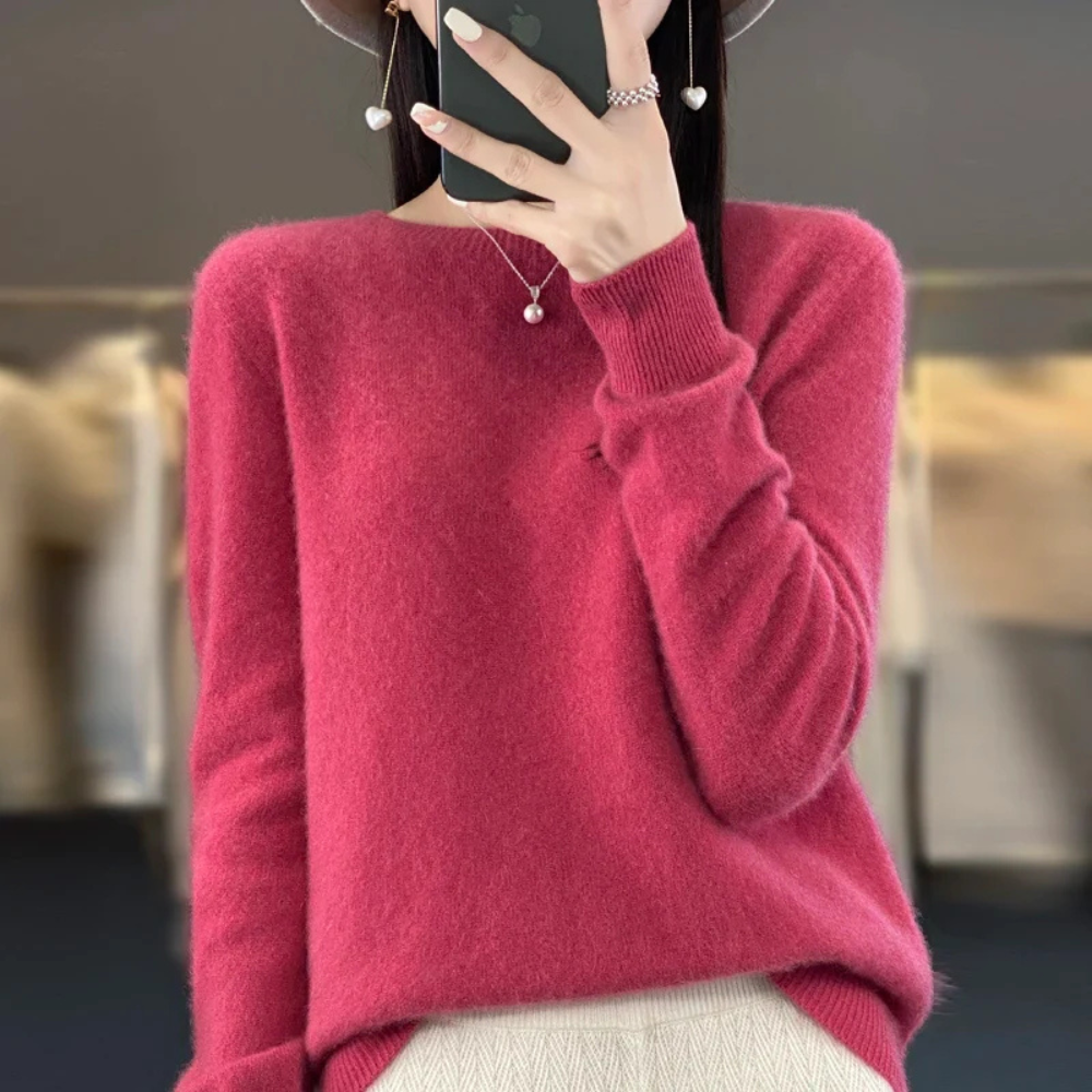 Women's Crewneck Sweater Warm Knit Pullover Soft Everyday Wear - Image 8