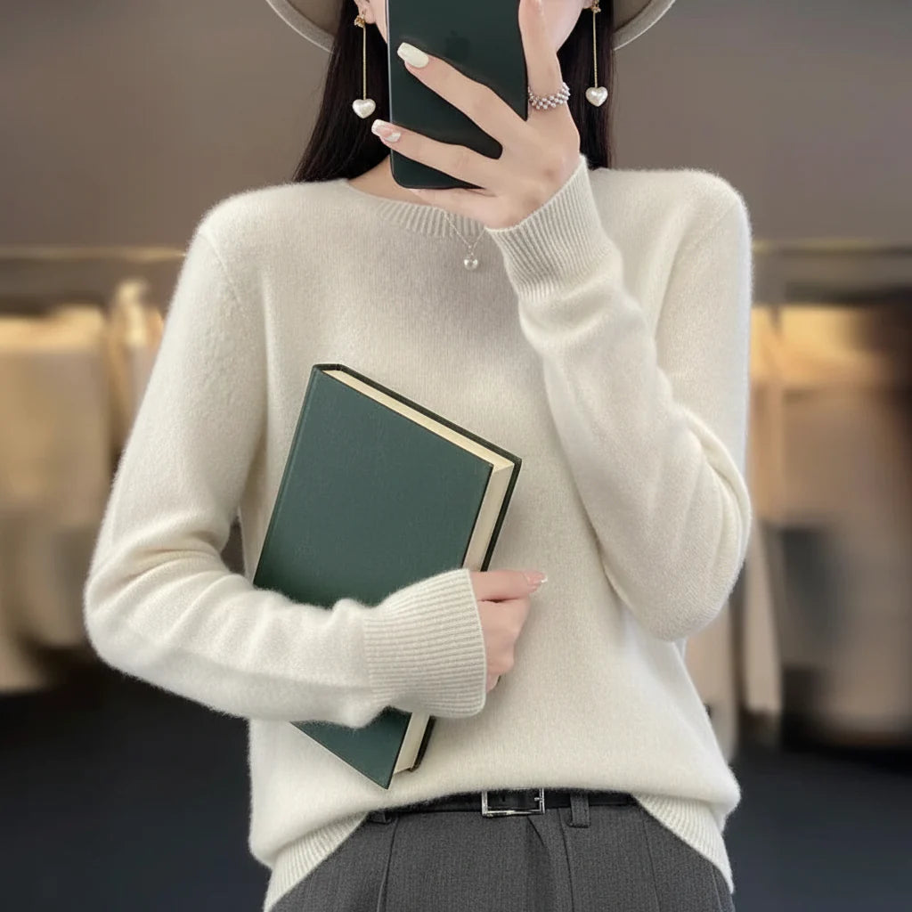 Women's Crewneck Sweater Warm Knit Pullover Soft Everyday Wear - Image 12