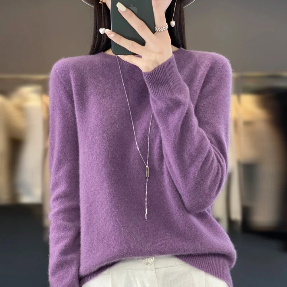 Women's Crewneck Sweater Warm Knit Pullover Soft Everyday Wear - Image 11