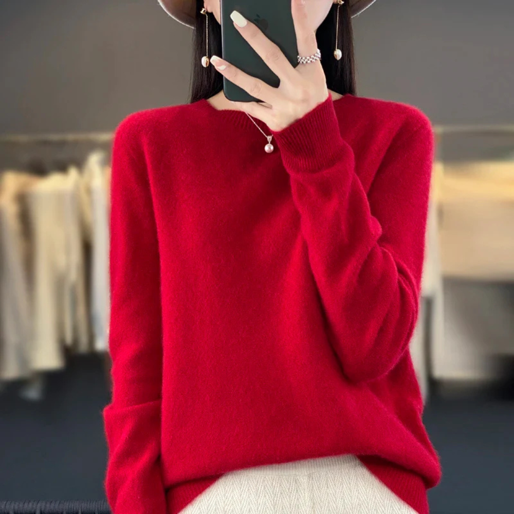 Women's Crewneck Sweater Warm Knit Pullover Soft Everyday Wear - Image 15