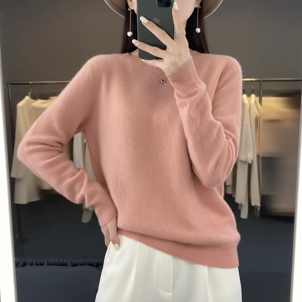 Women's Crewneck Sweater Warm Knit Pullover Soft Everyday Wear - Image 2