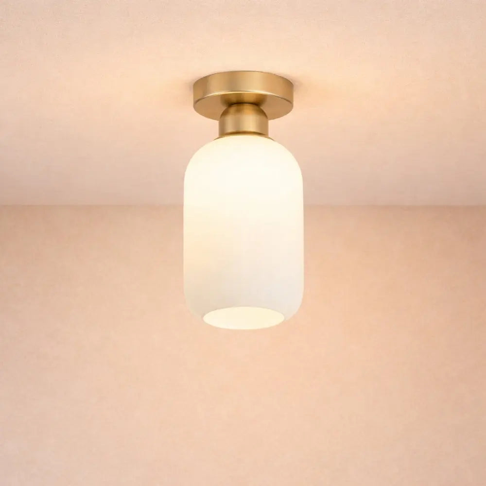 Aureline – LED Ceiling Light Pleated Glass Gold Finish