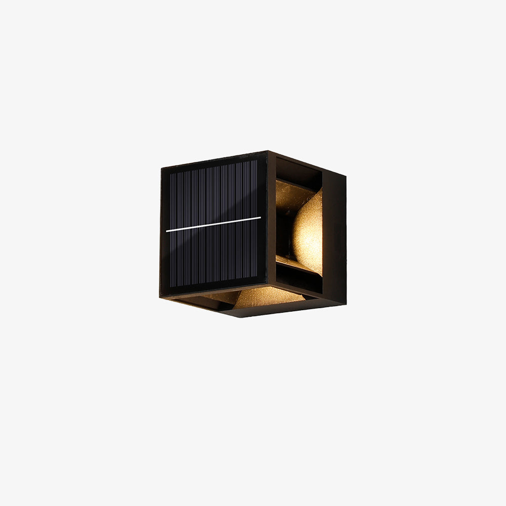 Solar Outdoor Wall Lights Waterproof LED Black Garden Sconce - Image 9