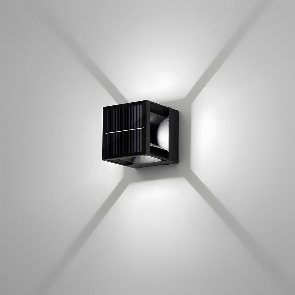 Solar Outdoor Wall Lights Waterproof LED Black Garden Sconce - Image 7