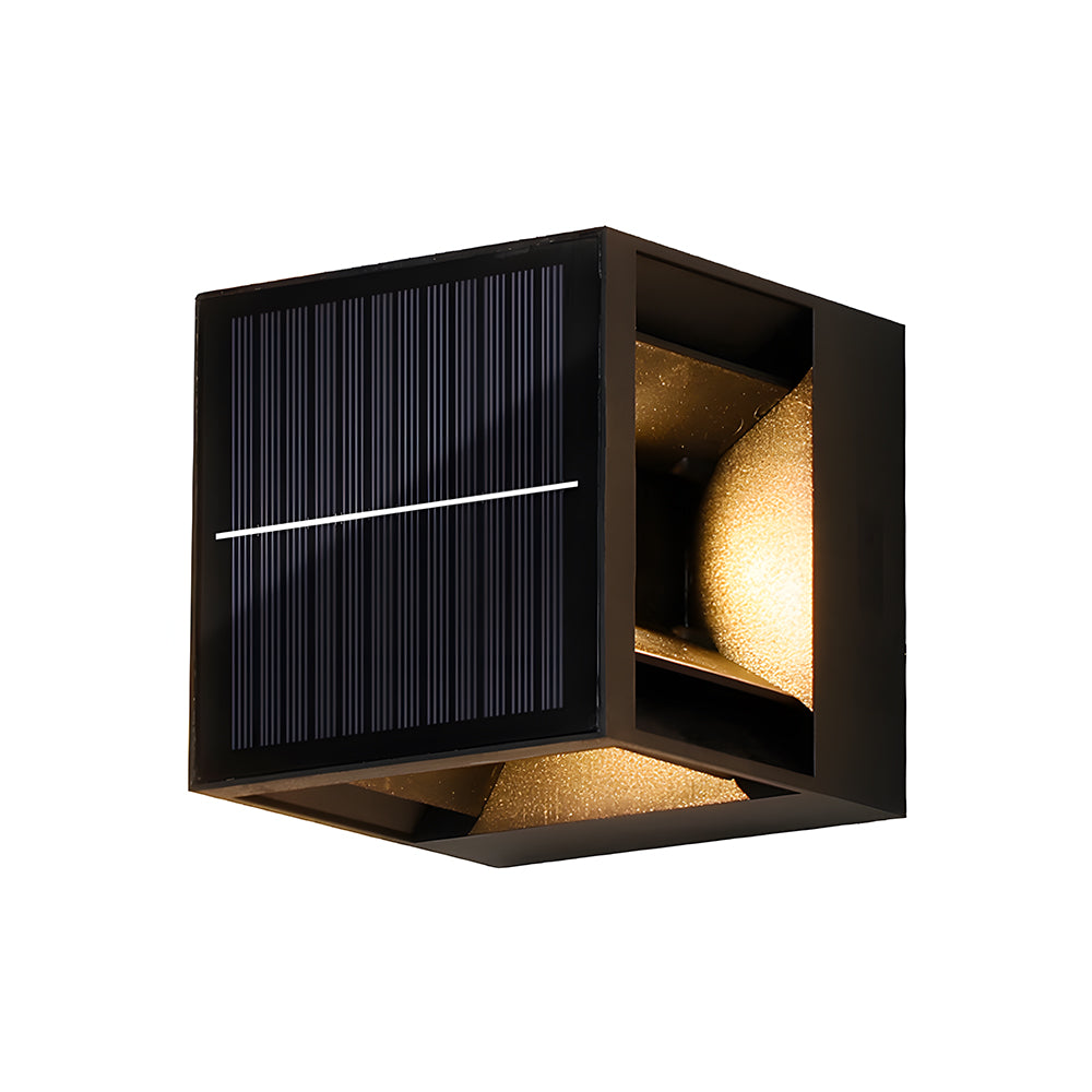 Solar Outdoor Wall Lights Waterproof LED Black Garden Sconce - Image 8