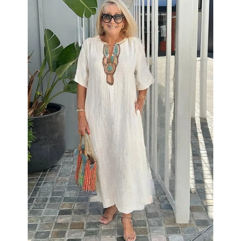 Women's Exquisite Transitional Embroidered Maxi Summer Dress