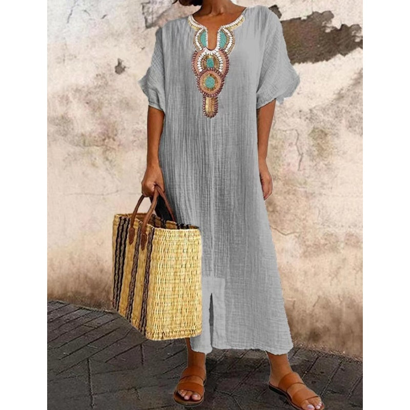 Women's Exquisite Transitional Embroidered Maxi Summer Dress