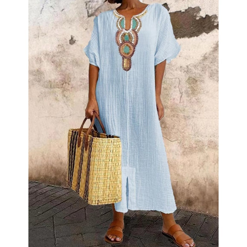 Women's Exquisite Transitional Embroidered Maxi Summer Dress