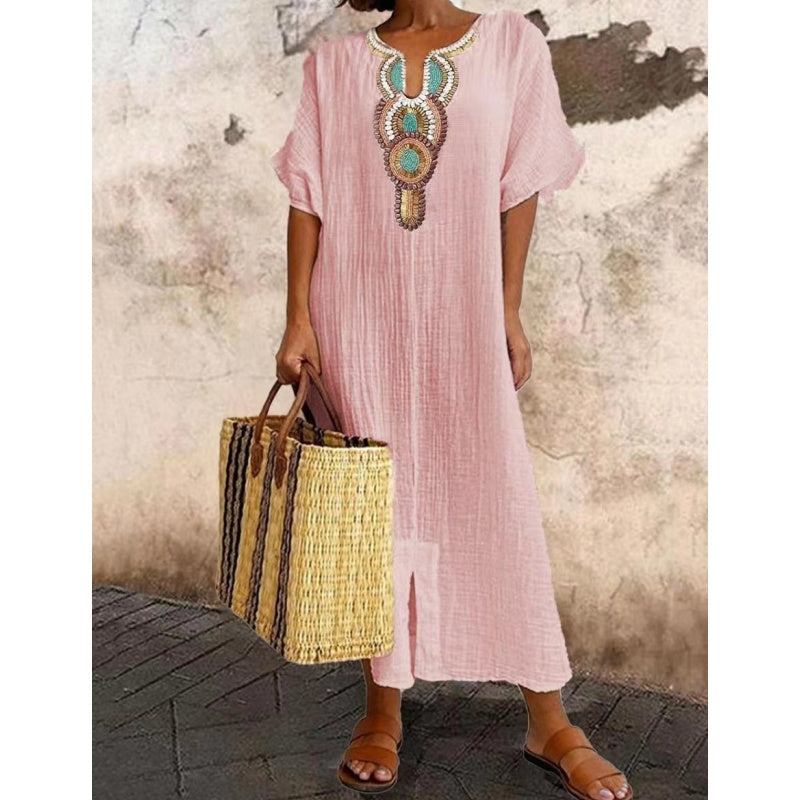 Women's Exquisite Transitional Embroidered Maxi Summer Dress