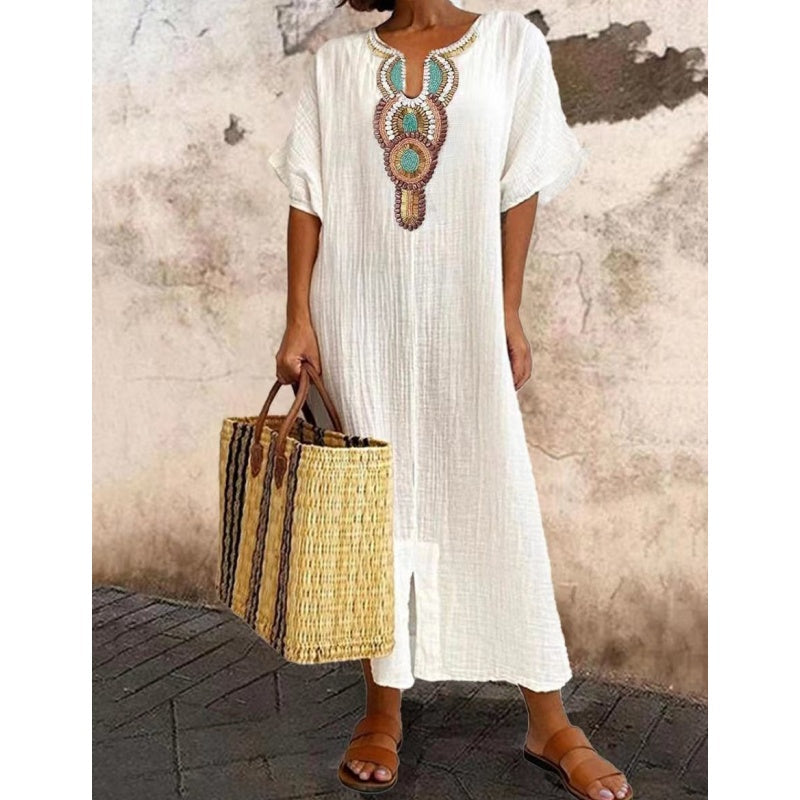 Women's Exquisite Transitional Embroidered Maxi Summer Dress
