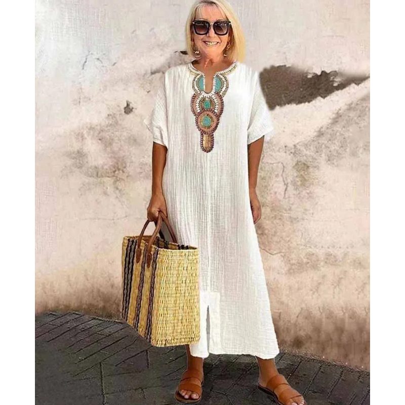 Women's Exquisite Transitional Embroidered Maxi Summer Dress