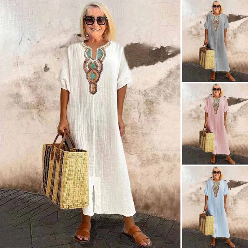 Women's Exquisite Transitional Embroidered Maxi Summer Dress
