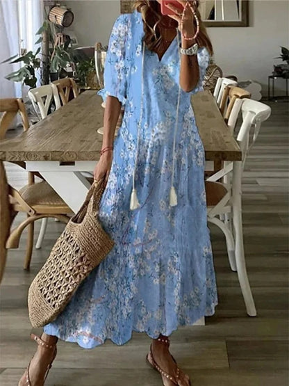 Statement Occasion Bohemian Flowing Summer Dress for Women