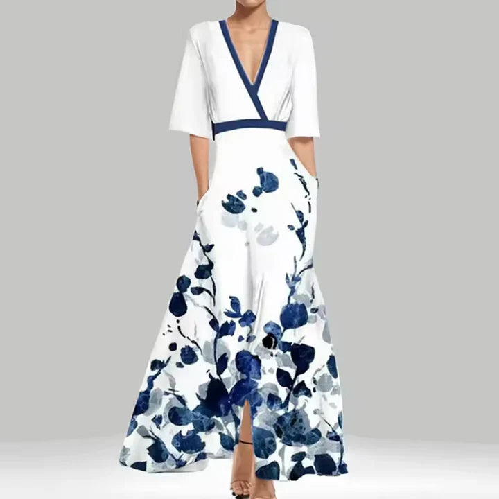 Women's Timeless Flowing Floral Wrap Maxi Dress