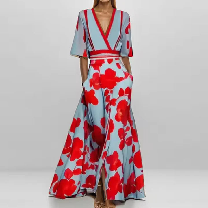 Women's Timeless Flowing Floral Wrap Maxi Dress