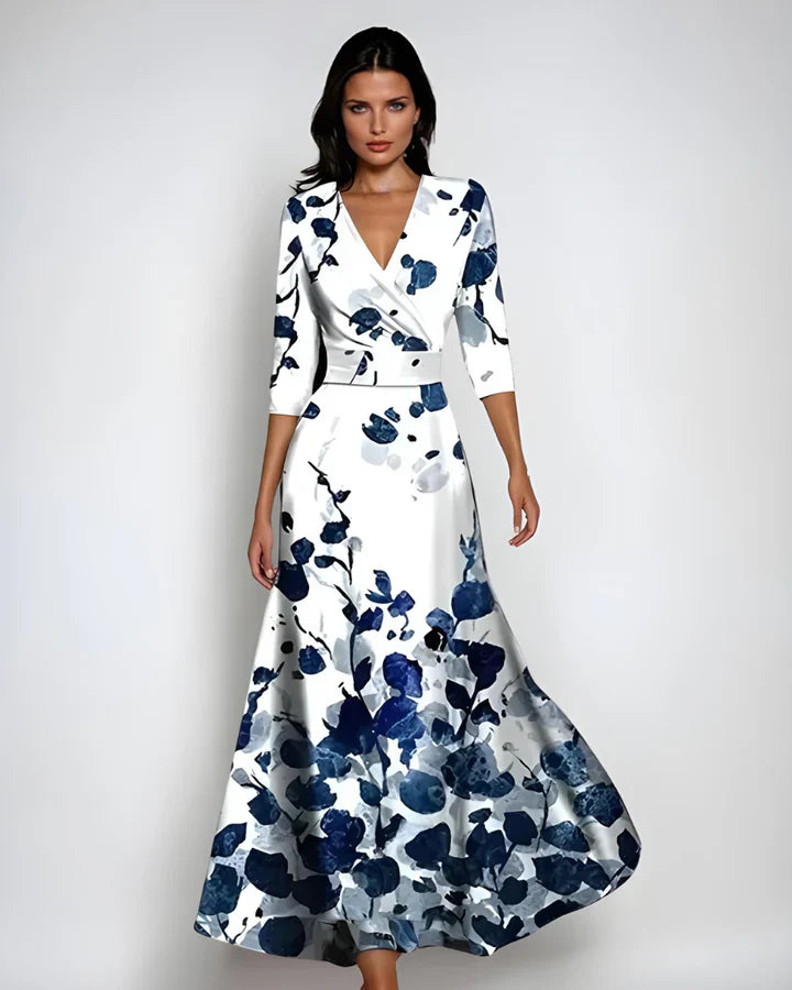 Women's Timeless Flowing Floral Wrap Maxi Dress