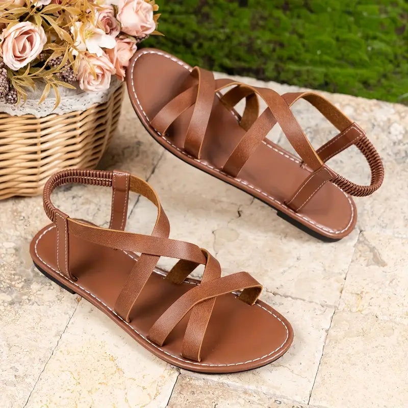 Casual Roman Style Criss-Cross Flat Sandals for Women