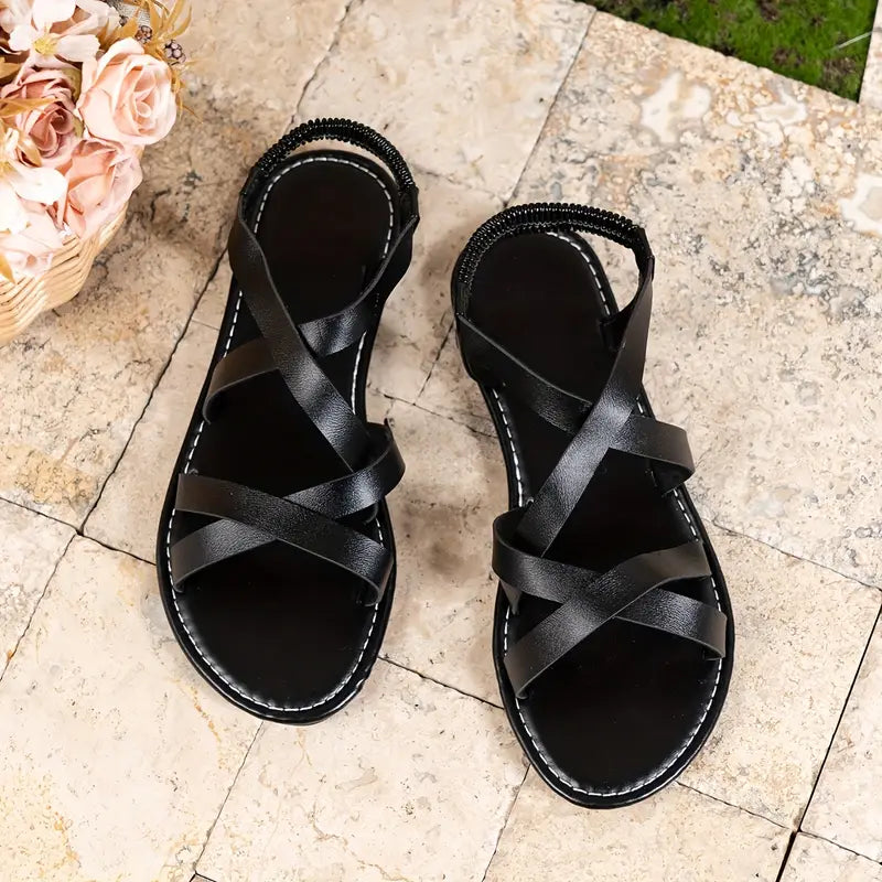 Casual Roman Style Criss-Cross Flat Sandals for Women