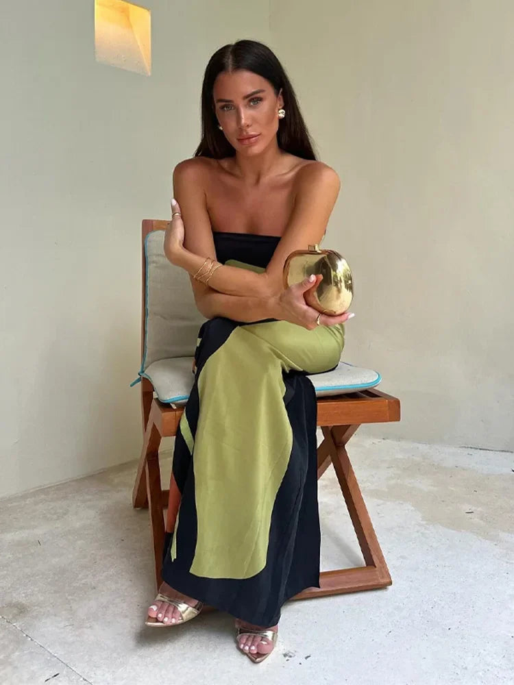Women's Strapless Breezy Chic Getaway Maxi Beach Dress