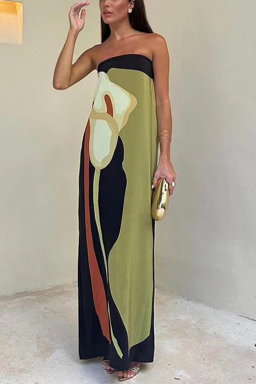 Women's Strapless Breezy Chic Getaway Maxi Beach Dress