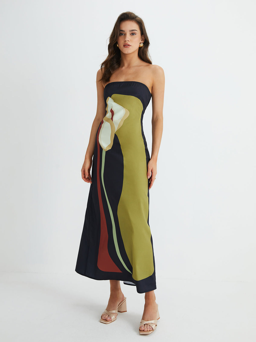 Women's Strapless Breezy Chic Getaway Maxi Beach Dress
