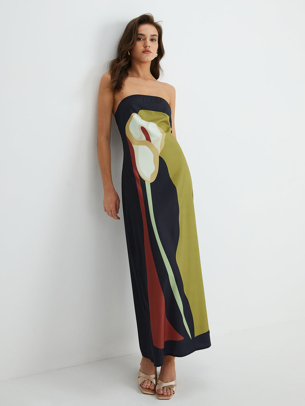 Women's Strapless Breezy Chic Getaway Maxi Beach Dress