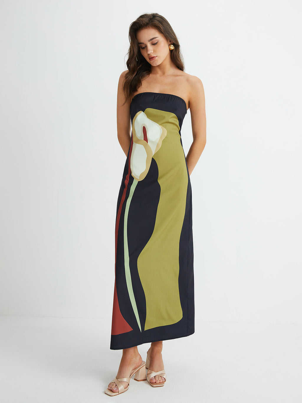 Women's Strapless Breezy Chic Getaway Maxi Beach Dress