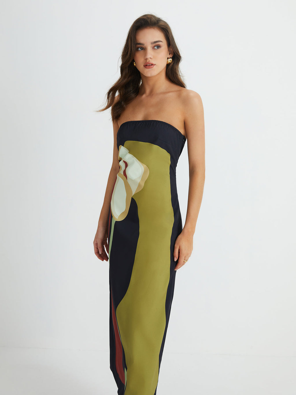 Women's Strapless Breezy Chic Getaway Maxi Beach Dress