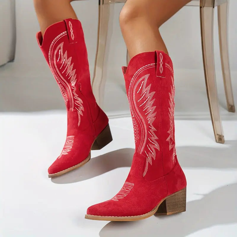 Rugged Spirit Embroidered Western Boots for Women