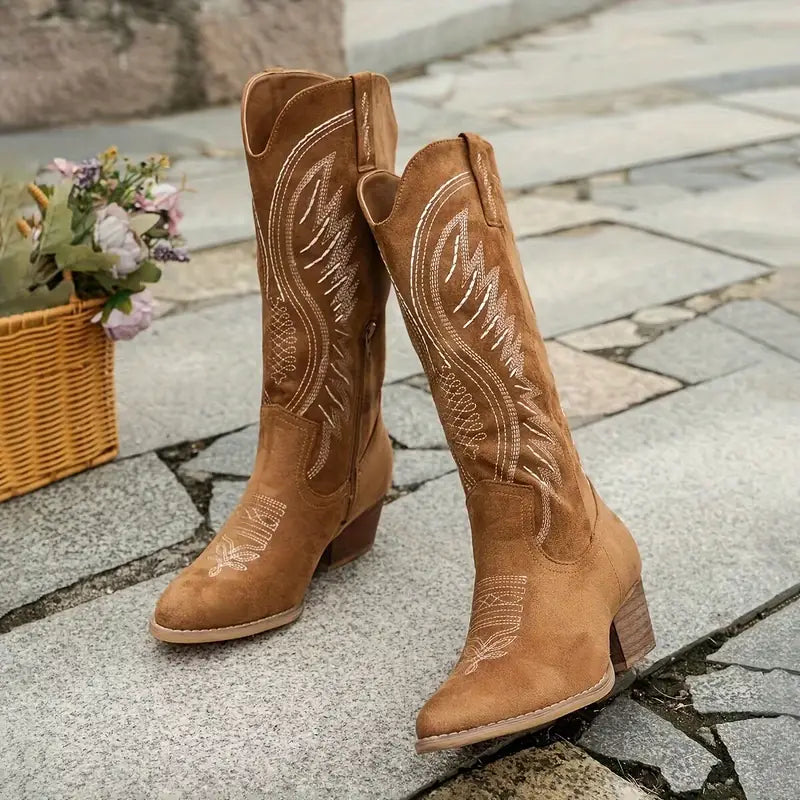Rugged Spirit Embroidered Western Boots for Women