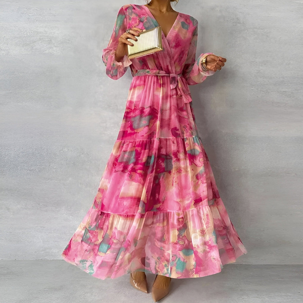 Women's Pleated Floral Summer Dresses for Beach and Garden Parties