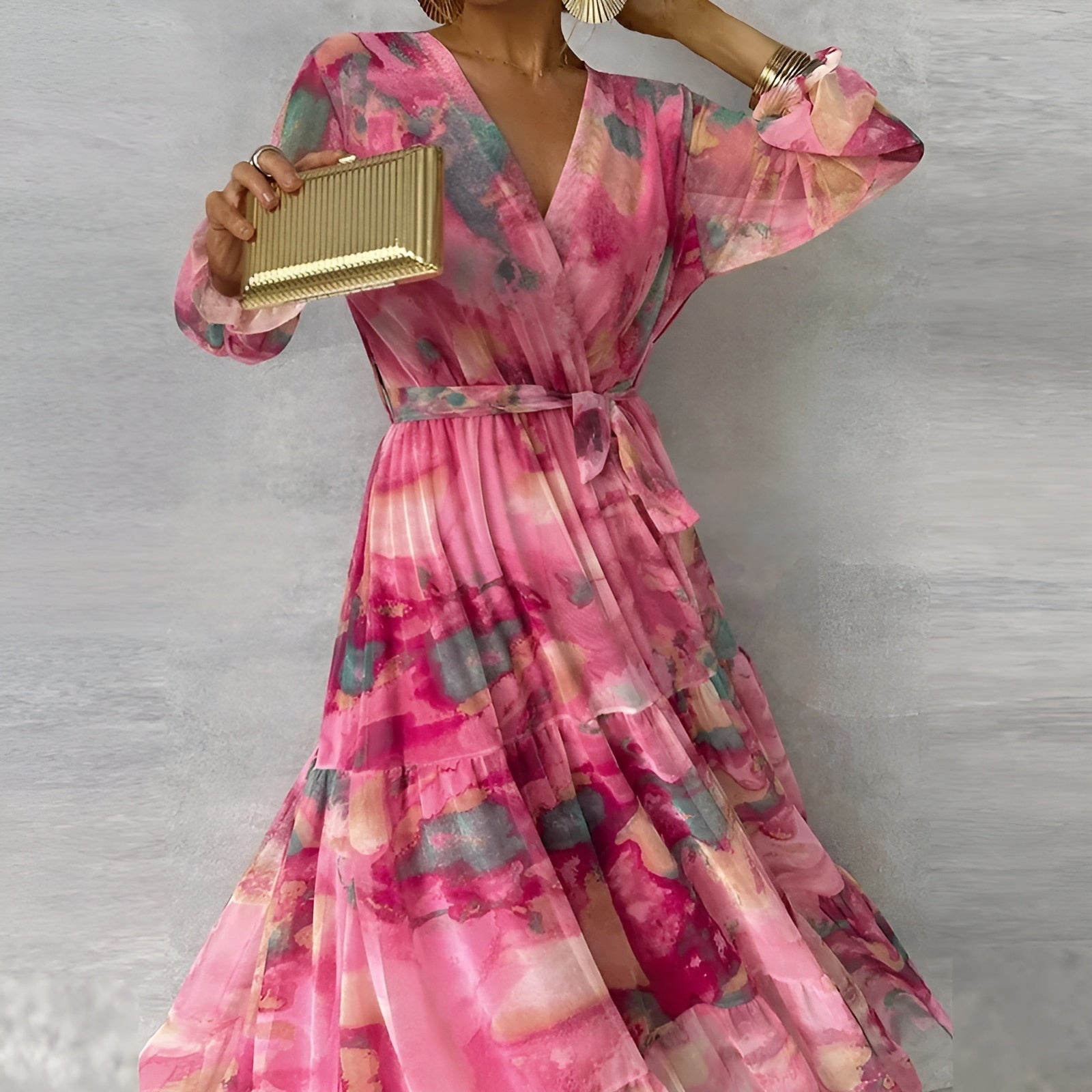Women's Pleated Floral Summer Dresses for Beach and Garden Parties