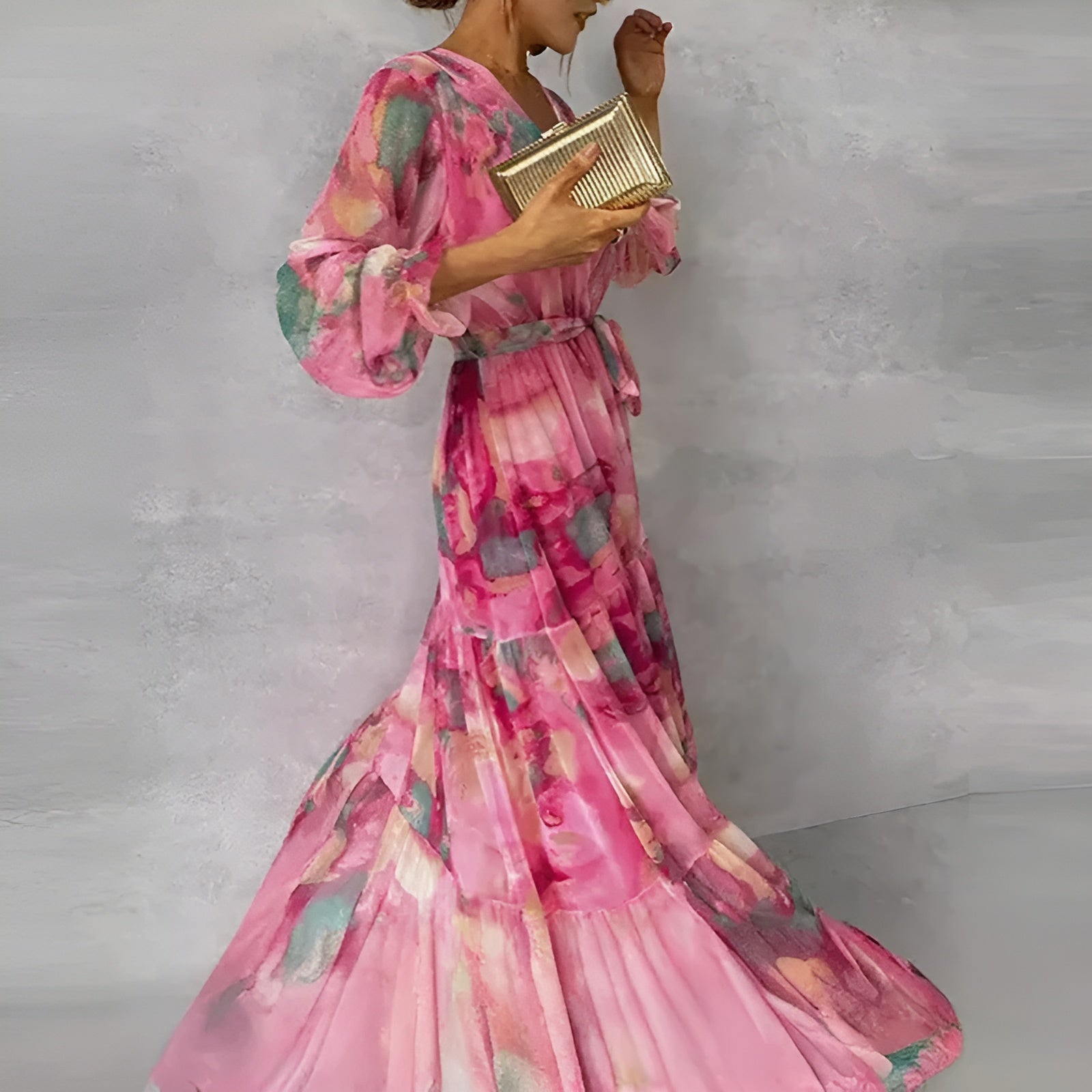 Women's Pleated Floral Summer Dresses for Beach and Garden Parties
