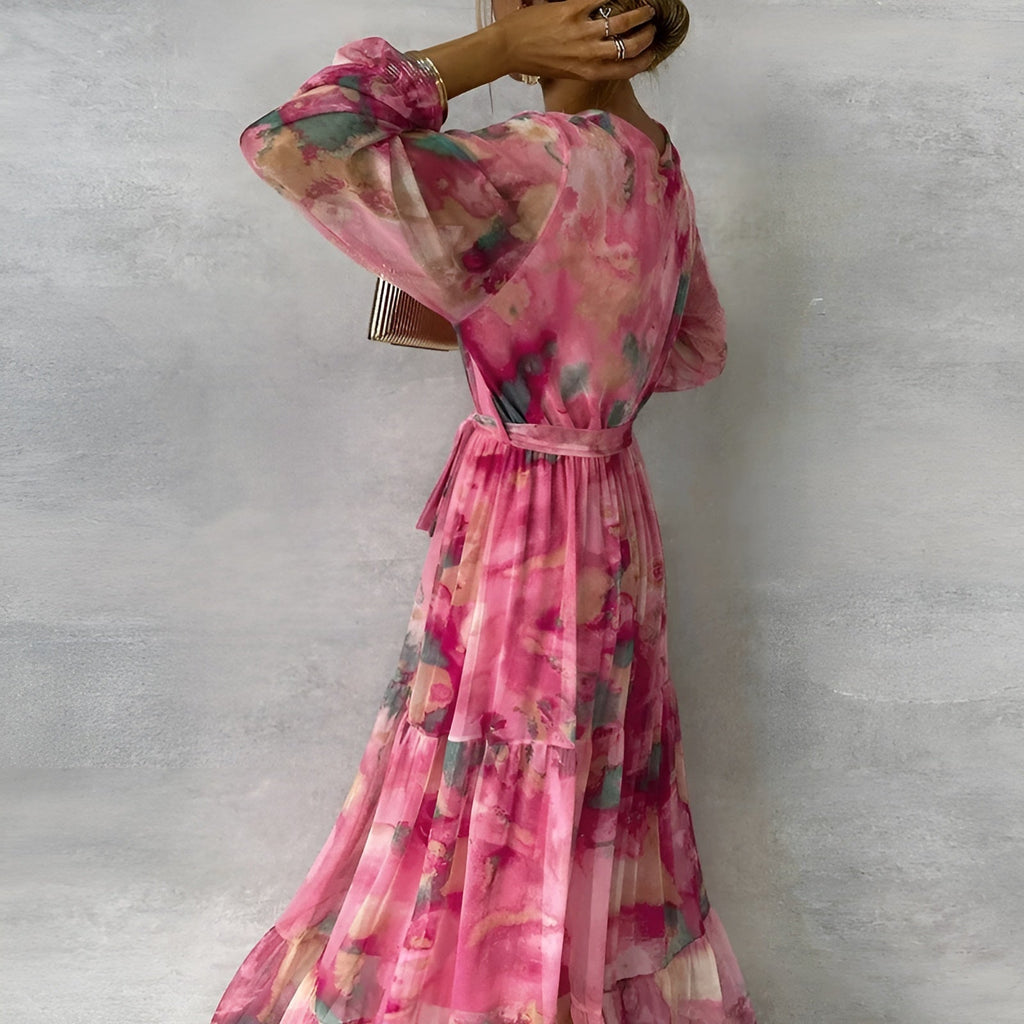Women's Pleated Floral Summer Dresses for Beach and Garden Parties