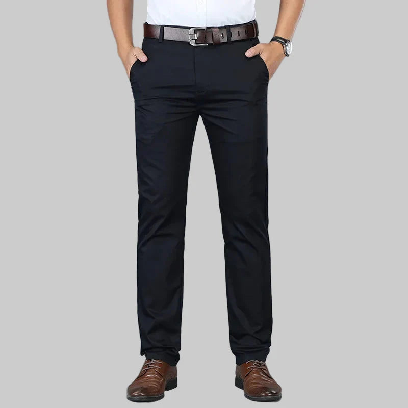 Men's Chino Regular Fit Formal Outdoor Trousers with Multiple Pockets